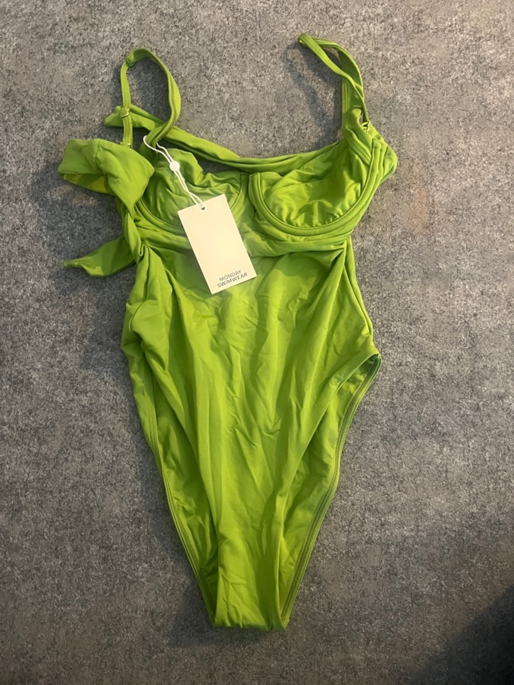 Monday Swimwear Lime Green Underwire One-Piece Swimsuit